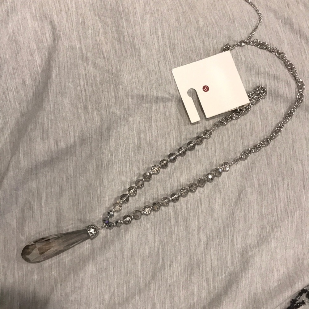 Crystal Beaded Pendant Necklace